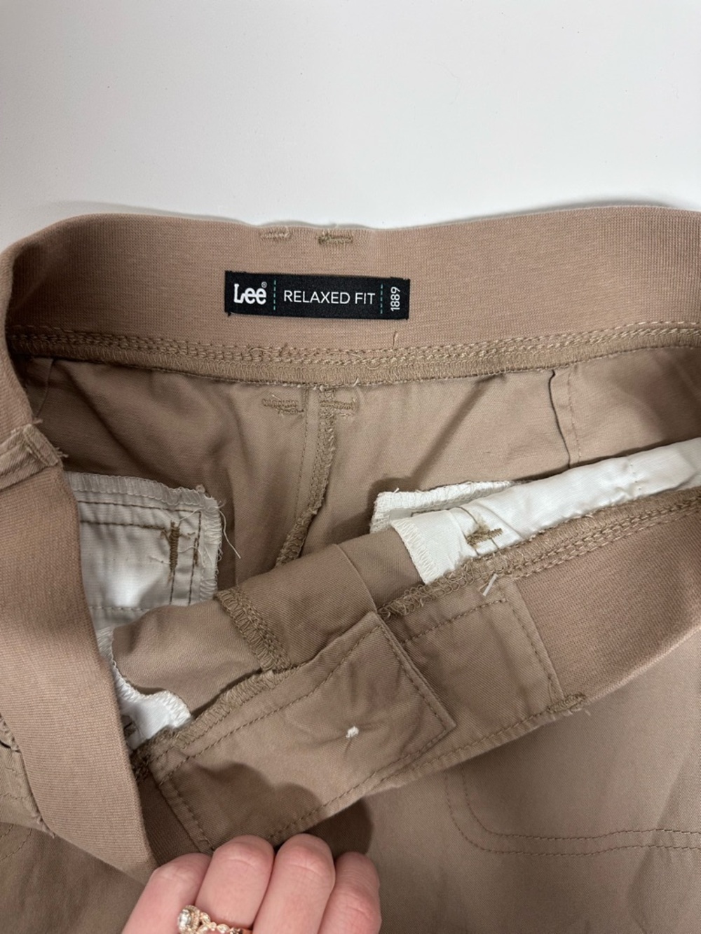 Lee Women's Relaxed Shorts in Taupe - Picture 3 of 5